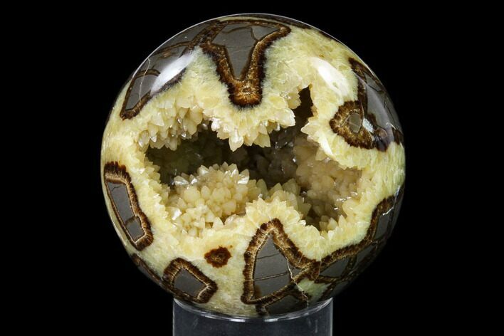 Crystal Filled, Polished Septarian Sphere - Utah #149927
